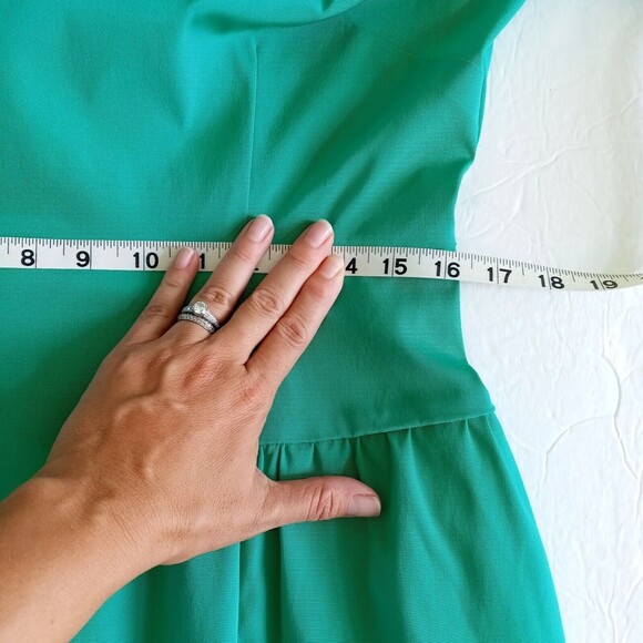 J.CREW Sheath Dress Size 12 Green 3/4 Sleeve Tulle Hem $198 H2851 New Classic - Picture 9 of 12